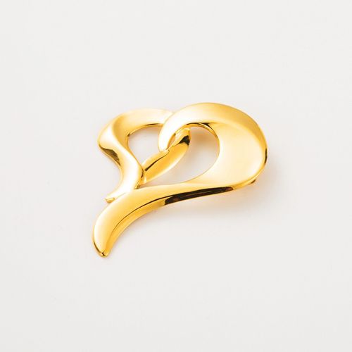 Broche C?ur Asymétrique Relief