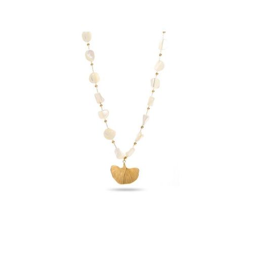 Collier Pierres Et Pendentif Ginko
