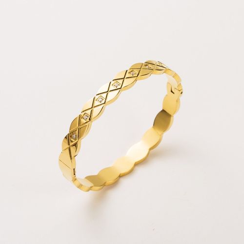 Bracelet Ondulé Effet Matelassé Strass