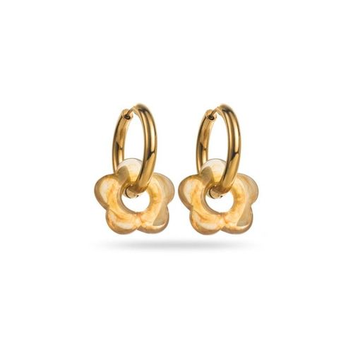 Boucles D'oreilles Petites Créoles Fleur