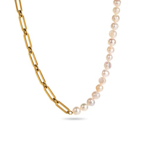 Collier Maille Figaro Et Perles