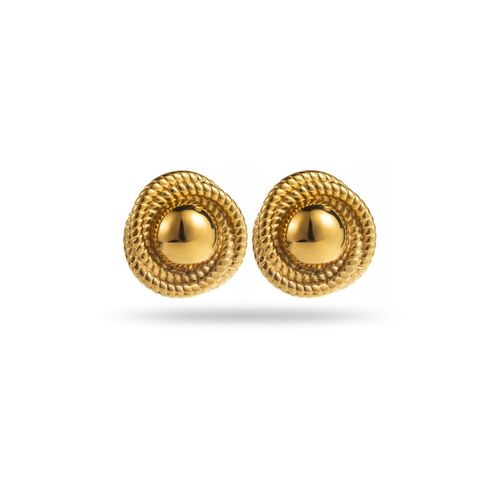Boucles D'oreilles Puces Perle Bordée De Torsades