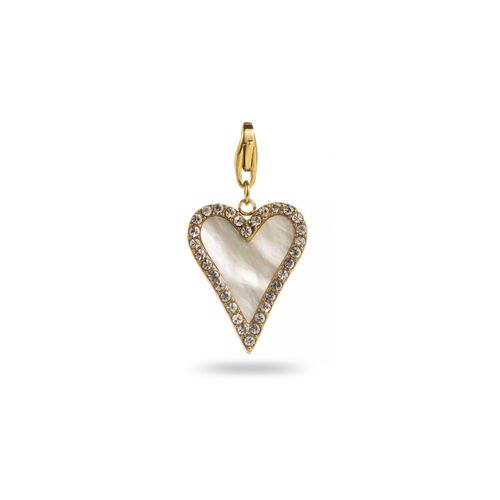 Charm C?ur Blanc Et Strass