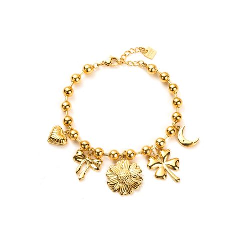 Bracelet Perles Et Breloque Fleur