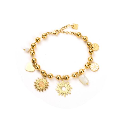 Bracelet Perles Et Breloque Soleil