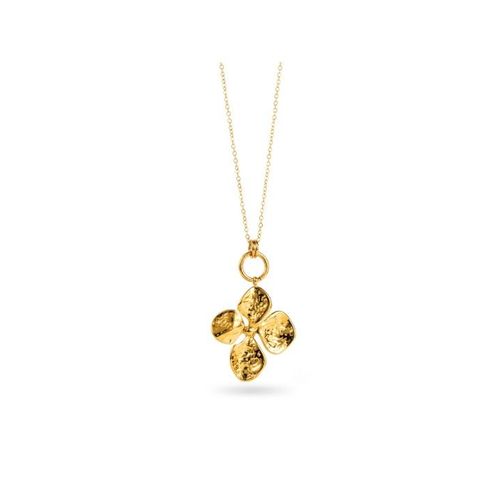 Collier Pendentif Fleur Martelée