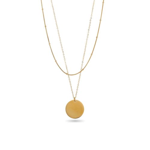Collier Double Rang Chaîne Pendentif Pampille