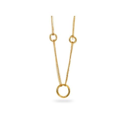 Sautoir Multi-Chaîne Pendentif Cercle