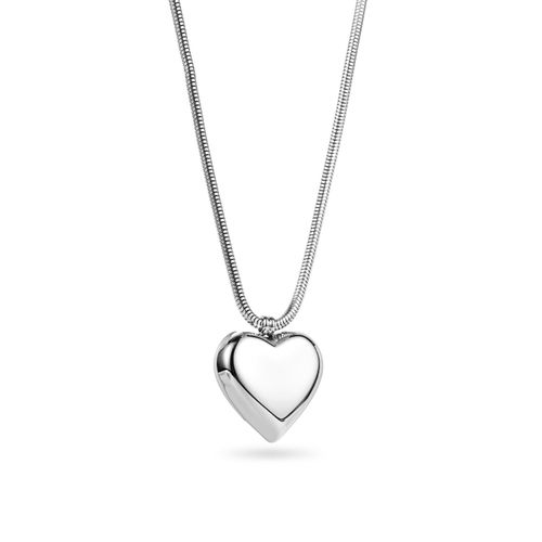 Collier Maille Oméga Pendentif Coeur Finition Miroir