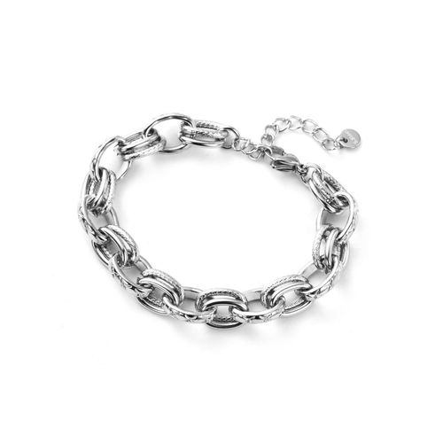 Bracelet Chaîne Double Maillons Effet Matelassé