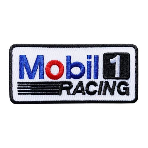Patch Mobil 1 Racing 9x4cm Ecusson Thermocollant Huile Garage
