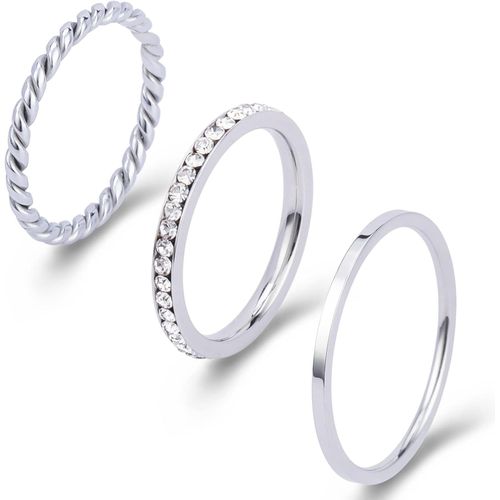 Bagues Plaquées Or 18 Carats Empilables Pour Femmes - Anneaux Torsadés - Taille 5 À 10[X2271]