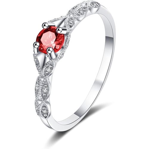 Bague Argent Femme 925 Avec Améthyste Violette, Cadeau Pour Fiançailles, Anniversaire, Fête Des Mères, Saint-Valentin, Petite Amie, Anneaux Avec Pierre De Naissance[X309]
