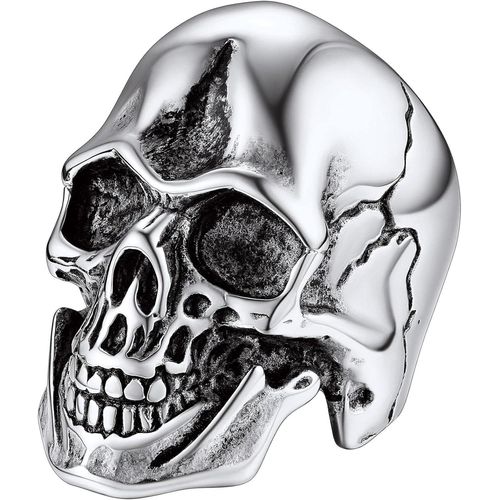 Bague Crane Homme Satan Anneau Tete De Mort Serpent Garcon Enfant Fils Acier Inxydable Lucifer Religieux[Argenté/Or/Noir-52/57/59/62/64/67/69/72] Cadeau Anniversaire Fetes Peres Mariage[X326]