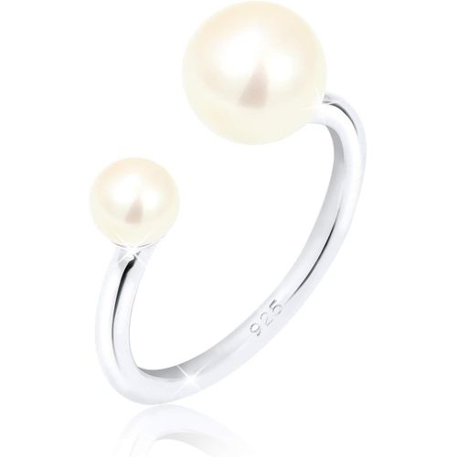 Bague Femmes Classique Ouvert Avec Perles De Culture D'eau Douce En Argent Sterling 925[X893]