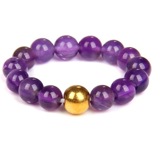 Bague En Pierre Naturelle Avec Perle Dorée Pour Femme, Bague En Perle Élastique De 4mm, Bague En Perle De Cristal Élastique, Bagues En Pierres Précieuses Pour Femmes[X1373]
