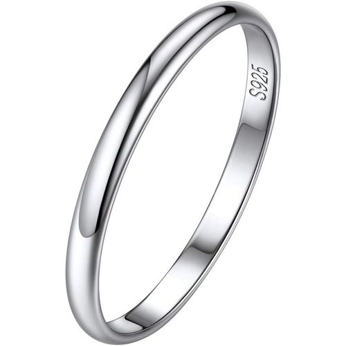 Bague Argent 925 - Taille 47 À 67, Pour Petit Doigt Ou Grosse Pouce, Anneau D'alliance Pour Couples, Épaisseur 2mm/3mm, Bijoux Cadeau Anniversaire Femmes, Hommes, Enfants Filles[X151]