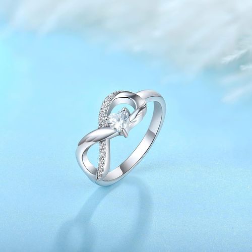 Bague Infini Aile Bague De Fiançailles En Argent 925 Avec Pierre De Naissance Pour Femme[X1509]