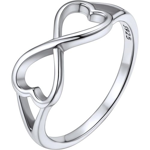 Bague De Fiançailles Femme Infini Prénom Personnalisé Argent 925/Or Rose, Taille 47/49/51/54/57/59/61/64/67, Anneau Alliance Infinity Avec Oxyde De Zirconium,Bijoux Fantaisie Mariage[X375]