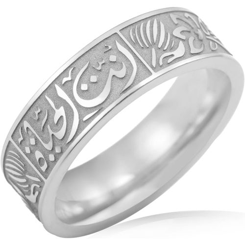 Bagues En Acier Inoxydable Pour Hommes Femmes Bague Allah Musulman Tendance Islam Arabe Bague Shahada Bijoux Cadeaux[X1178]