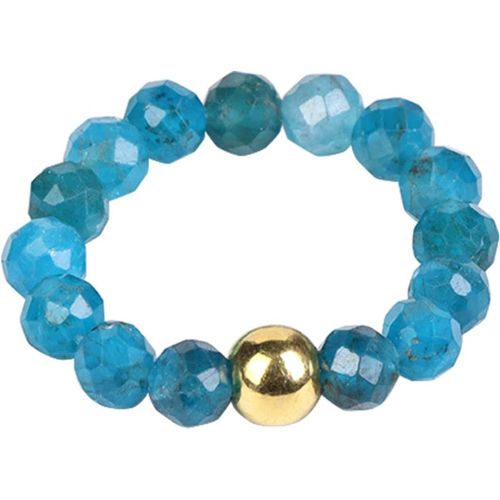 Bague Perlée En Pierre Naturelle, Bague Élastique Femme, Bague Élastique De Perles, Bague En Véritable Pierre Naturelle Avec Perle En Or Pour Femme Petite Amie[X2382]