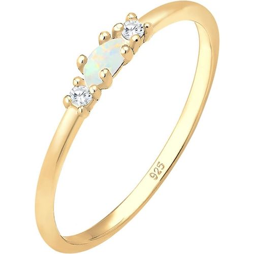 Bague Femmes Vintage Avec Cristaux De Zirconium Et Opale En Argent Sterling 925 Plaqué Or[X1245]