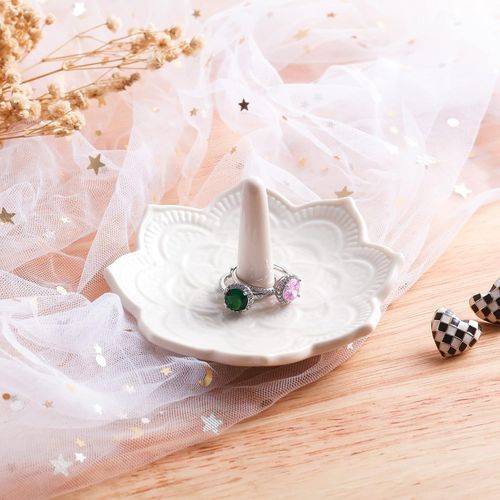 Petit Support De Bague Mandala Blanc, Support De Bague En Céramique, Cadeau Pour Femme, Amie, Anniversaire, Noël, Mariage, Saint-Valentin[X1820]