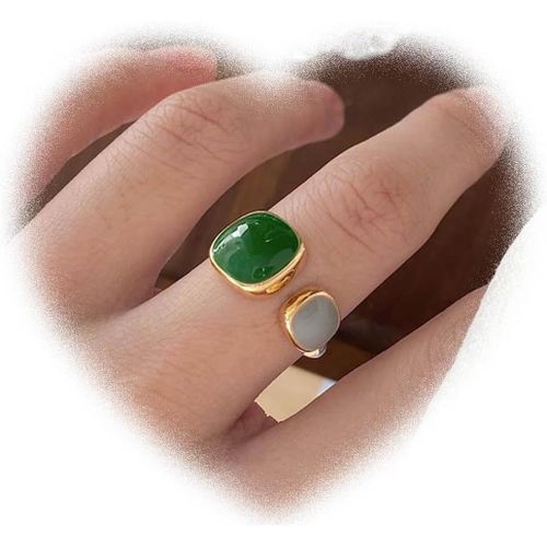 Bague Vintage En Émail Bleu Pour Fille - Anneau Empilable Minimal - Boho - Bague Ouverte En Émail - Bague Réglable - Bijoux Pour Femmes[X483]