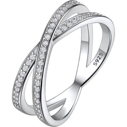 Bague Infini Bague De Fiançailles Argent 925 Alliance Bijoux Pour Femmes Filles Couple Sans Ziron/Avec Zircon Taille 47-67[X1288]
