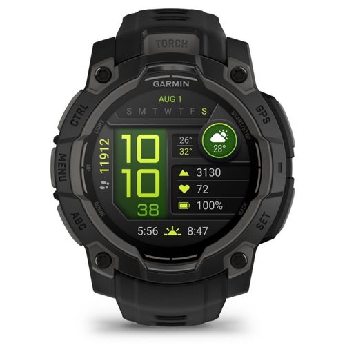 Garmin Instinct 3 - 45 Mm Amoled - Noir Avec Bracelet En Silicone Noir