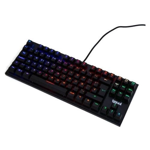 iggual ONYX - Clavier - TKL - backlit - USB - QWERTY - commutateur : Outemu Blue - noir