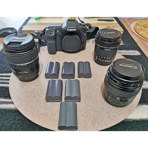 CANON EOS 40D 10.1 mpix + Objectif optique CANON EFS 17-85 ULTRASONIC + Objectif optique CANON EF 85 F 1-1.8 (portrait) + Objectif optique CANON EFS 10-18