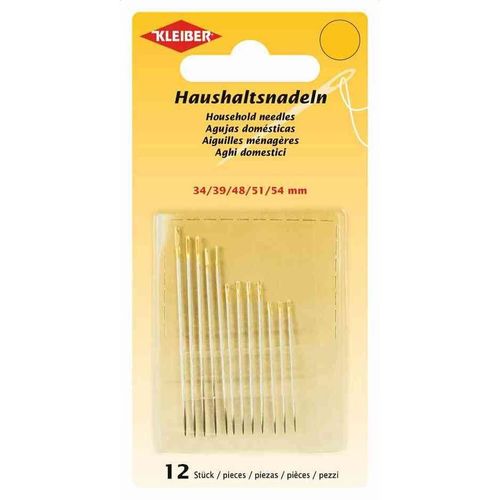 Kleiber Set De 12 Aiguilles À Coudre À La Main, 34, 39, 48, 51 Et 54 Mm