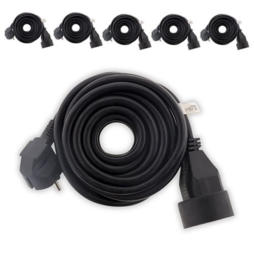 Lot de 6 - Prolongateur 16A 2P+T HO5VV-F 3G1,5mm² Noir 3m - Zenitech