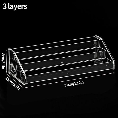 Présentoir transparent pour cosmétiques,support de rangement pour rouge à lèvres étagé,vernis à ongles et jouets- 3 layer 31cm