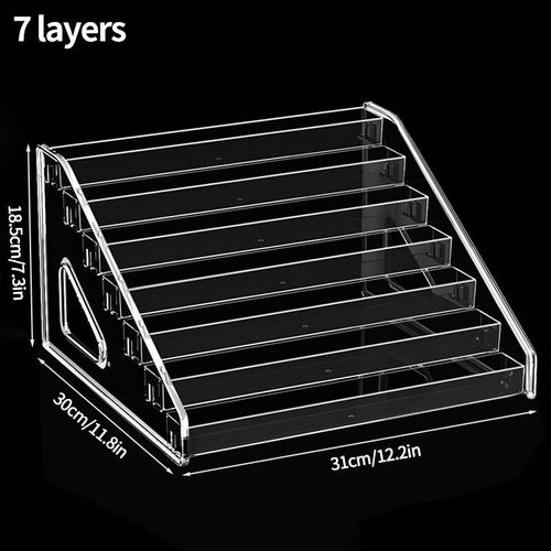 Présentoir transparent pour cosmétiques,support de rangement pour rouge à lèvres étagé,vernis à ongles et jouets- 7 layer 31cm