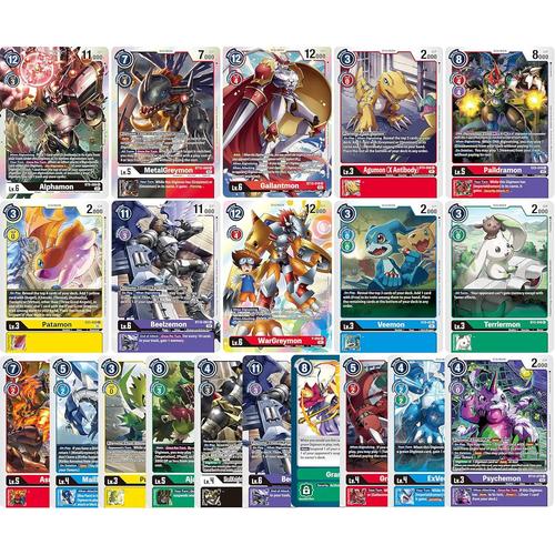 Digimon Card Game Cartes ¿ 50 Cartes Digimon Différentes Avec 5 Cartes Holo Garanties ¿ Anglais