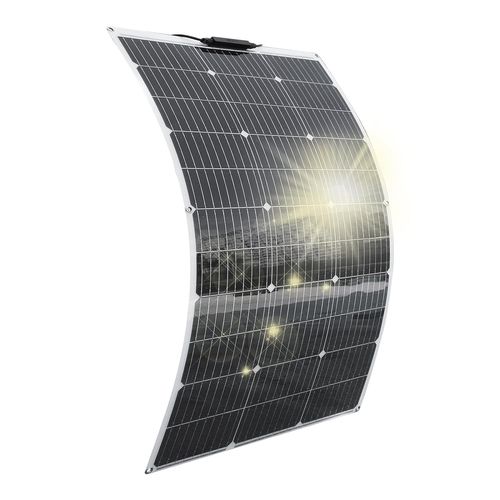 Panneau Solaire Flexible 100W 12V Monocristallin Panneau Solaire Souple Photovoltaïque Module pour Camping-Car Bateau Toit Balcon Jardin Caravane Yacht Charger 12V Batterie.[G3]