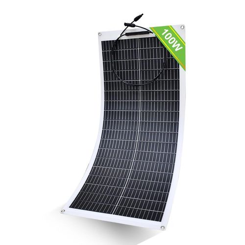Panneau Solaire Souple 12V 100W Panneau Solaire Flexible MONO, Panneau Solaire avec Câble de Recharge pour Camping-Car, Bateau, 12V Batteries.[G27]