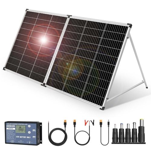 Panneau Solaire Portable 200W monocristallin avec régulateur de charge recharge des batteries 12V et des générateurs.[G31]
