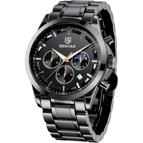 Montre Homme Analogique Quartz Chronographe Mode Décontracté Montre-Bracelet 30m Imperméable Lumineuse Montre Elegante Cadeau Pour Homme Bracelet En Cuir/Acier Inoxydable[L1234]