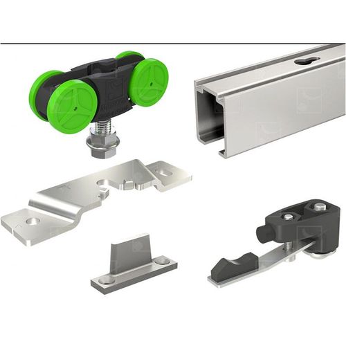 Kit complet pour porte coulissante MA40B rail + garniture - max 40 kg - rail 1,90 m MANTION