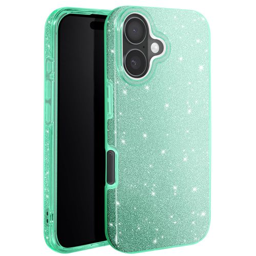 Coque À Paillettes Pour Iphone 16 Plus Antichoc Scintillant Vert
