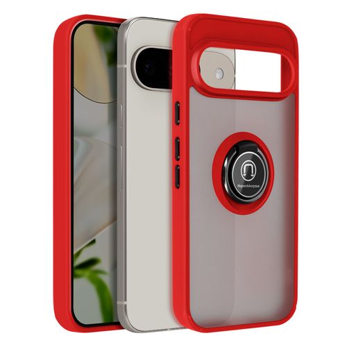 Coque Pour Google Pixel 9 Et Pixel 9 Pro Avec Bague Support Vidéo Rouge