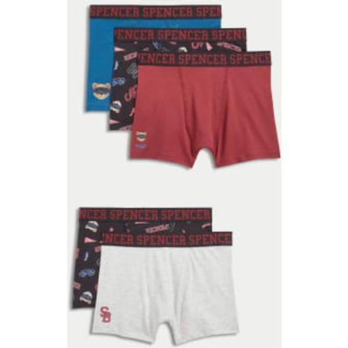 Lot De 5 Boxers En Coton Extensible À Motif (Du 5 Au 14 Ans) - Multicolore