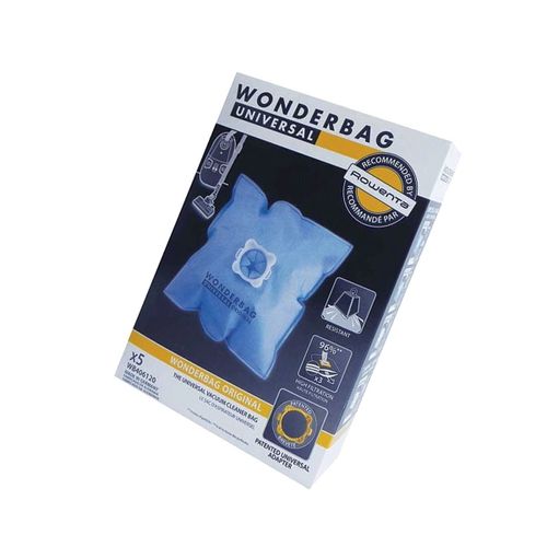 Boîte de 5 sacs microfibres WONDERBAG Aspirateur (WB406120 ACEC AEG AKA ALASKA ALFATEC AQUAVAC BESTRON BOREAL BOSCH BSK CALOR CHROMEX CLATRONIC CURTISS DILEM DIRT DEVIL DYSON EDER ELECTROLUX EXPRESS F