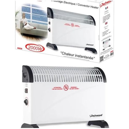 Convecteur électrique Chauffage 2000W Thermostat Réglable Protection thermique Radiateur d'appoint 2000 Watts Chauffage électrique s