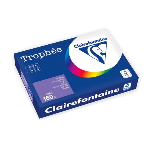 Clairefontaine Trophée - 209 microns - lilas intense - A4 (210 x 297 mm) - 160 g/m² - 250 feuille(s) zéro plastique - papier teinté
