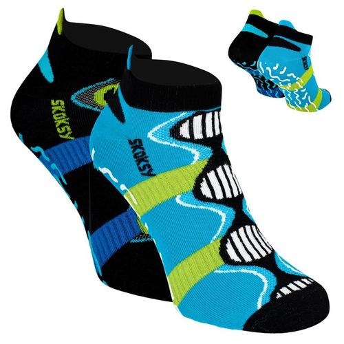 Zooksy Pack 2 Paires Chaussettes Antidérapantes Yoga Et Pilates Semelle De Sécurité 36-40 Ton Bleu
