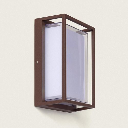Applique Murale Extérieur Led À Double Diffuseur Sélectionnable Calysta 12 W En Aluminium Cct Rouille
